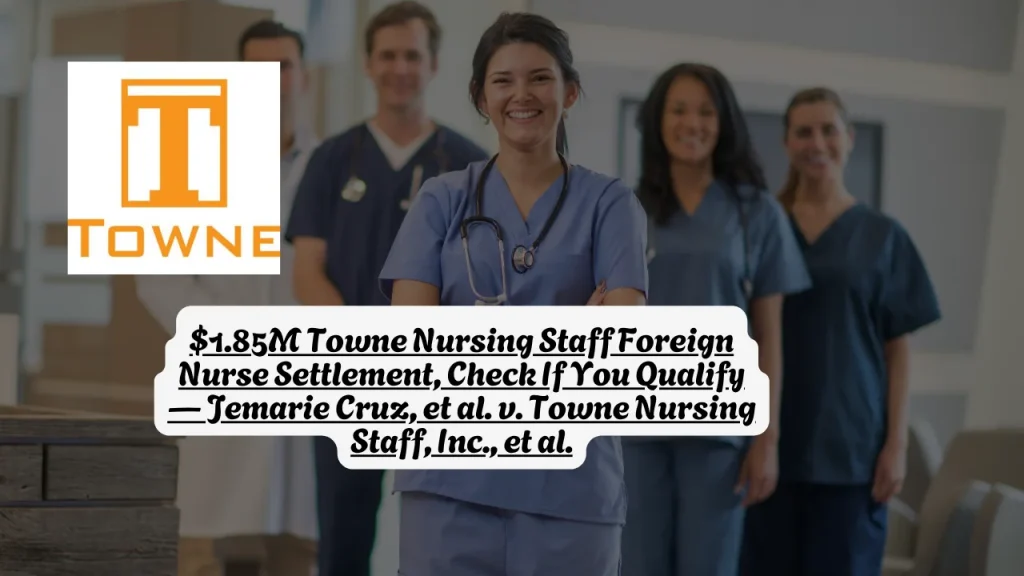 $1.85M Towne Nursing Staff Foreign Nurse Settlement, Check If You Qualify — Jemarie Cruz, et al. v. Towne Nursing Staff, Inc., et al.