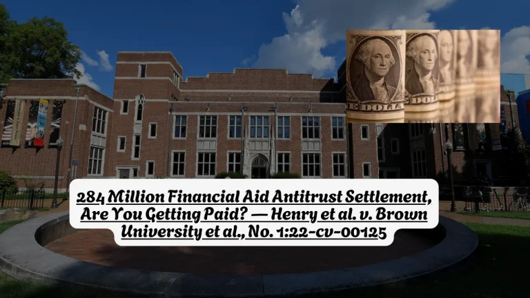284 Million Financial Aid Antitrust Settlement, Are You Getting Paid — Henry et al. v. Brown University et al., No. 1 22-cv-00125