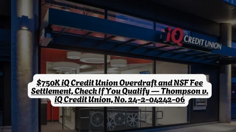 $750K iQ Credit Union Overdraft and NSF Fee Settlement, Check If You Qualify — Thompson v. iQ Credit Union, No. 24-2-04242-06