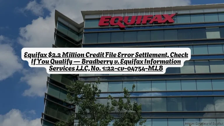 Equifax $2.2 Million Credit File Error Settlement, Check If You Qualify — Bradberry v. Equifax Information Services LLC, No. 1:22-cv-04754-MLB