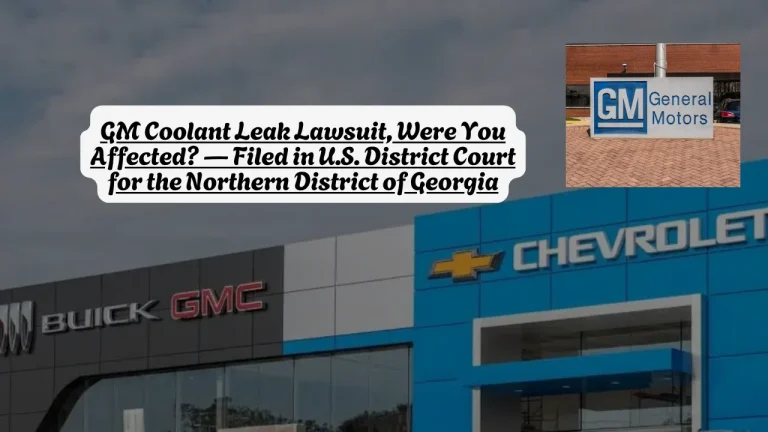 GM Coolant Leak Lawsuit, Were You Affected? — Filed in U.S. District Court for the Northern District of Georgia