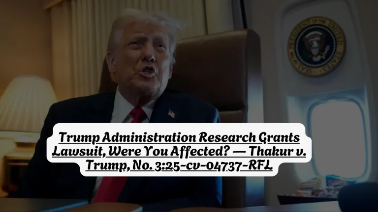 Trump Administration Research Grants Lawsuit, Were You Affected — Thakur v. Trump, No. 3 25-cv-04737-RFL
