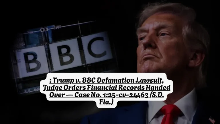 Trump v. BBC Defamation Lawsuit, Judge Orders Financial Records Handed Over — Case No. 1:25-cv-24463 (S.D. Fla.)