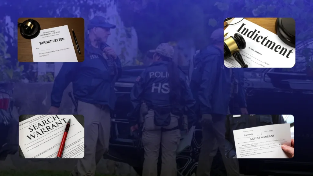 Search Warrant vs. Arrest Warrant vs. Indictment vs. Target Letter, What Each One Really Means